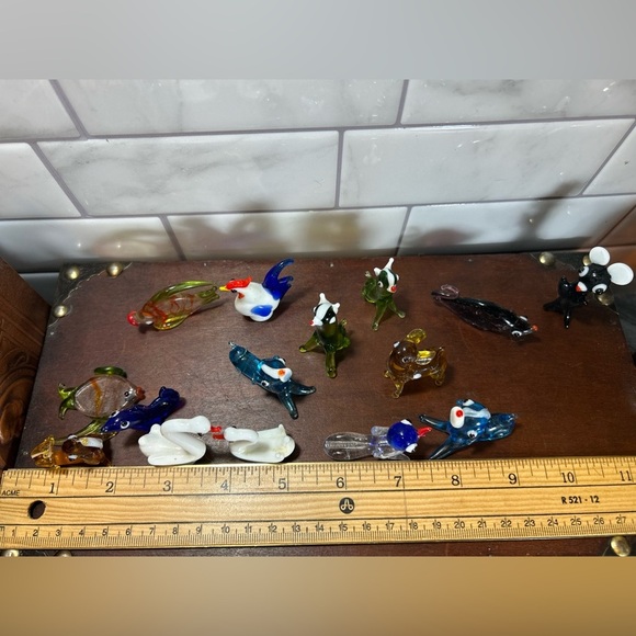 Minature Hand Blown Glass Animals Milk Glass Chicken Bird Mouse Dog etc, 15pcs - Picture 11 of 11